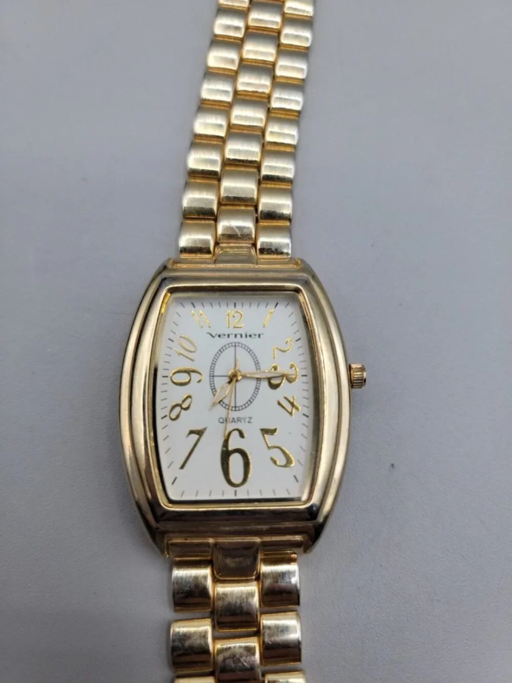 Vernier Gold Classic Tonneau Ladies Quartz Watch 7.5